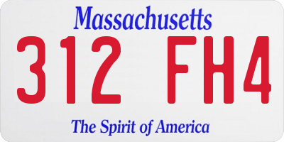 MA license plate 312FH4