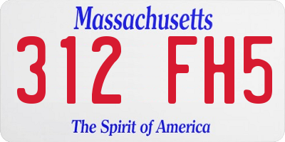MA license plate 312FH5