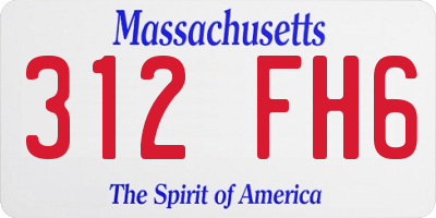 MA license plate 312FH6