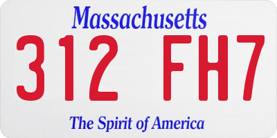 MA license plate 312FH7