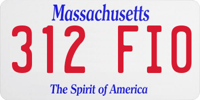 MA license plate 312FI0