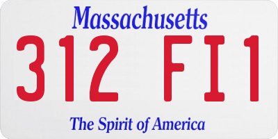 MA license plate 312FI1