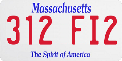 MA license plate 312FI2