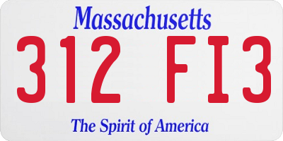 MA license plate 312FI3