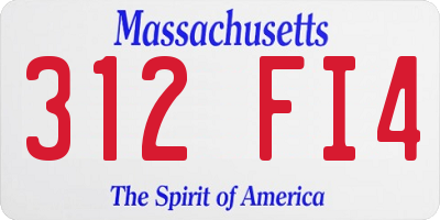 MA license plate 312FI4