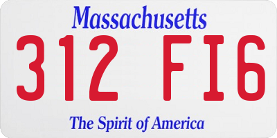 MA license plate 312FI6