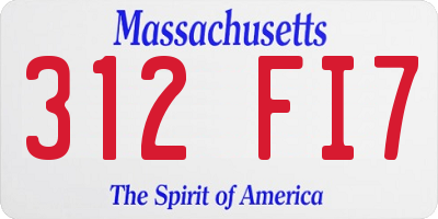 MA license plate 312FI7