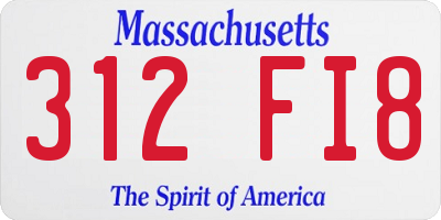 MA license plate 312FI8