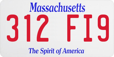 MA license plate 312FI9