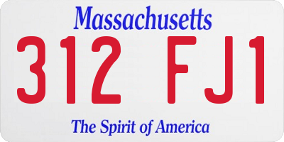 MA license plate 312FJ1