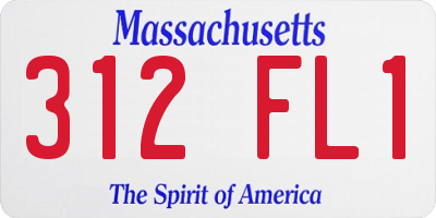 MA license plate 312FL1