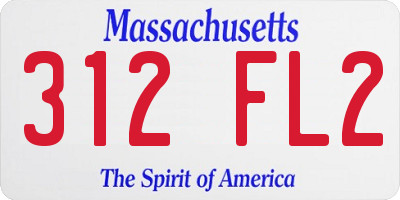 MA license plate 312FL2