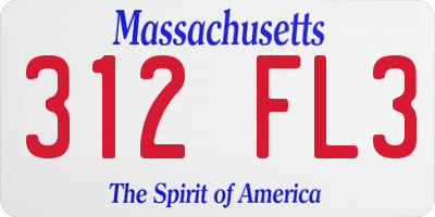 MA license plate 312FL3