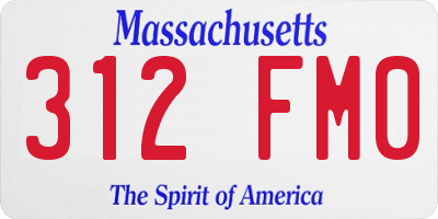 MA license plate 312FM0