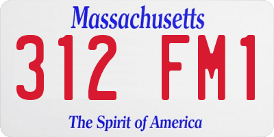 MA license plate 312FM1