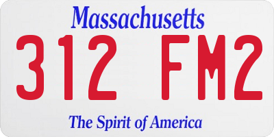 MA license plate 312FM2