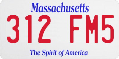 MA license plate 312FM5