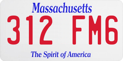 MA license plate 312FM6