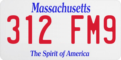 MA license plate 312FM9