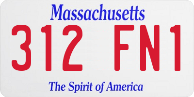 MA license plate 312FN1