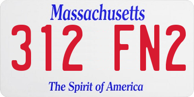 MA license plate 312FN2