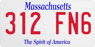 MA license plate 312FN6