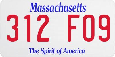 MA license plate 312FO9