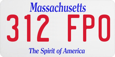 MA license plate 312FP0