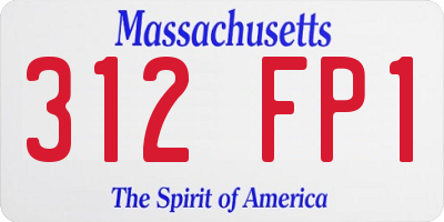 MA license plate 312FP1