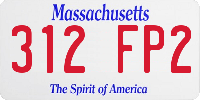 MA license plate 312FP2
