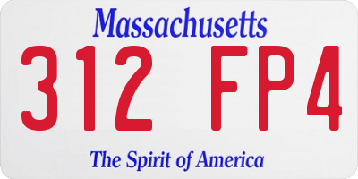 MA license plate 312FP4