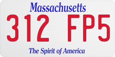 MA license plate 312FP5