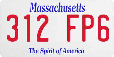 MA license plate 312FP6