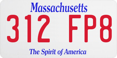 MA license plate 312FP8