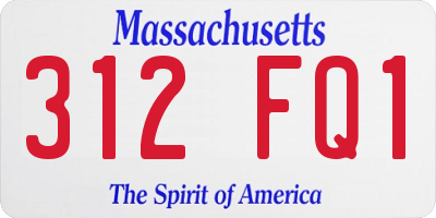 MA license plate 312FQ1