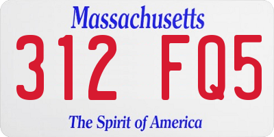 MA license plate 312FQ5