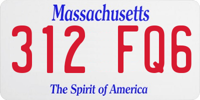 MA license plate 312FQ6