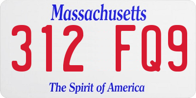 MA license plate 312FQ9