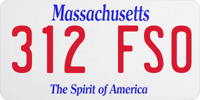 MA license plate 312FS0