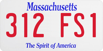MA license plate 312FS1