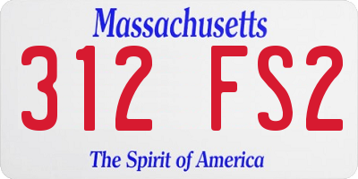 MA license plate 312FS2