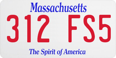 MA license plate 312FS5