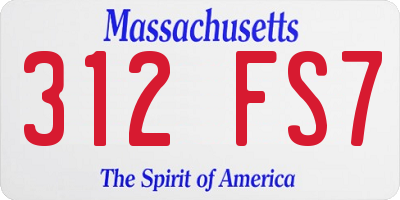 MA license plate 312FS7