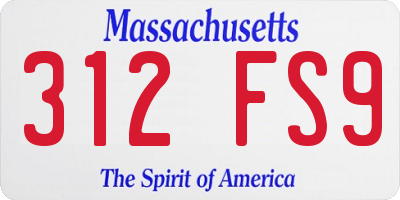 MA license plate 312FS9