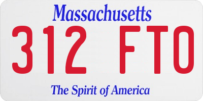 MA license plate 312FT0