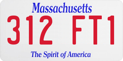 MA license plate 312FT1
