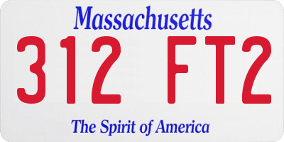 MA license plate 312FT2