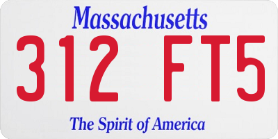 MA license plate 312FT5