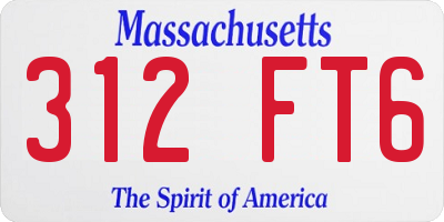 MA license plate 312FT6