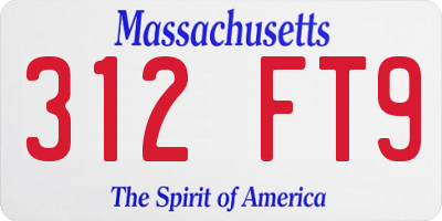 MA license plate 312FT9